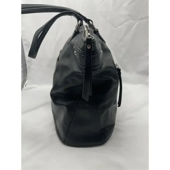 Vintage Coach Daisy Emma F23973 Black Leather‎ Shoulder Bag Tote 16"x12" - Picture 7 of 16